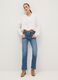 Blue denim bootcut jeans with studs_0