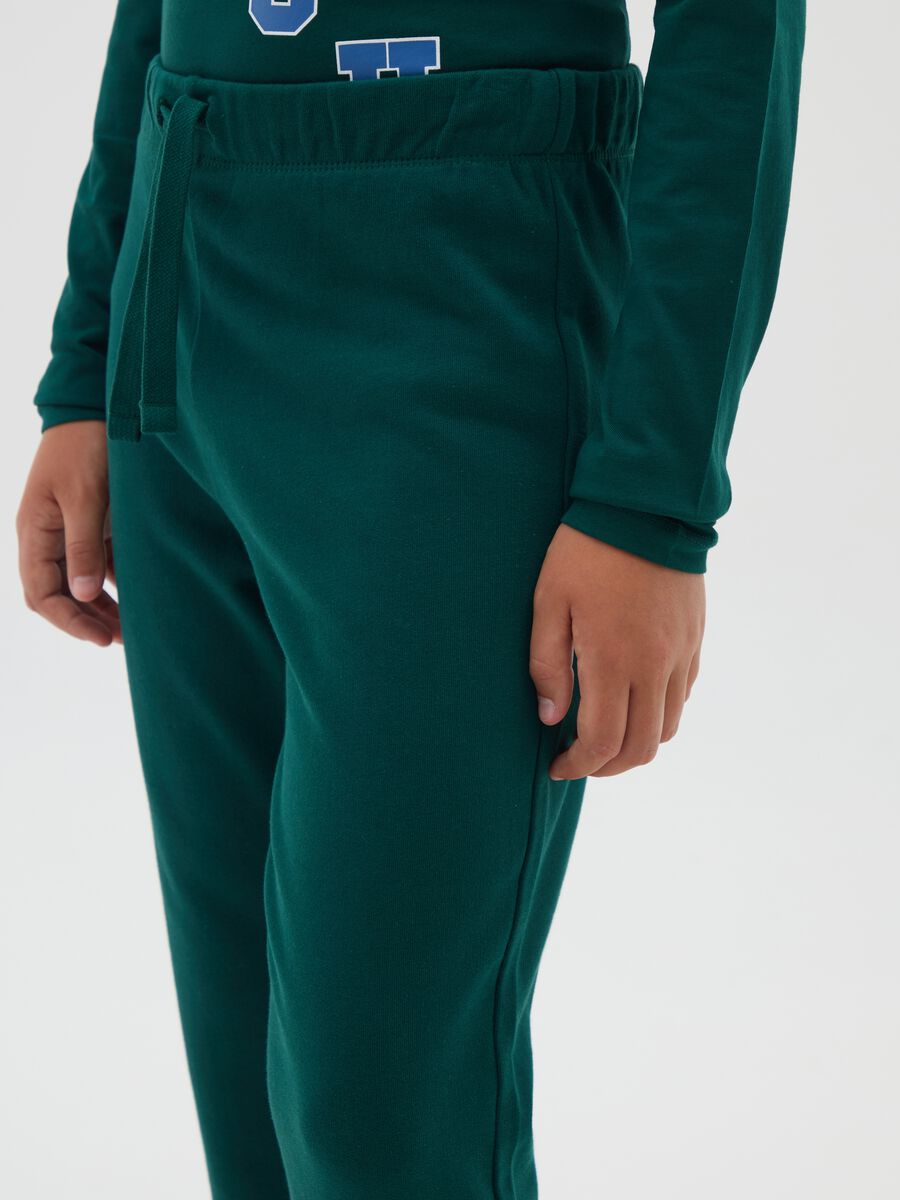 Boy's green cotton jogger pants_3