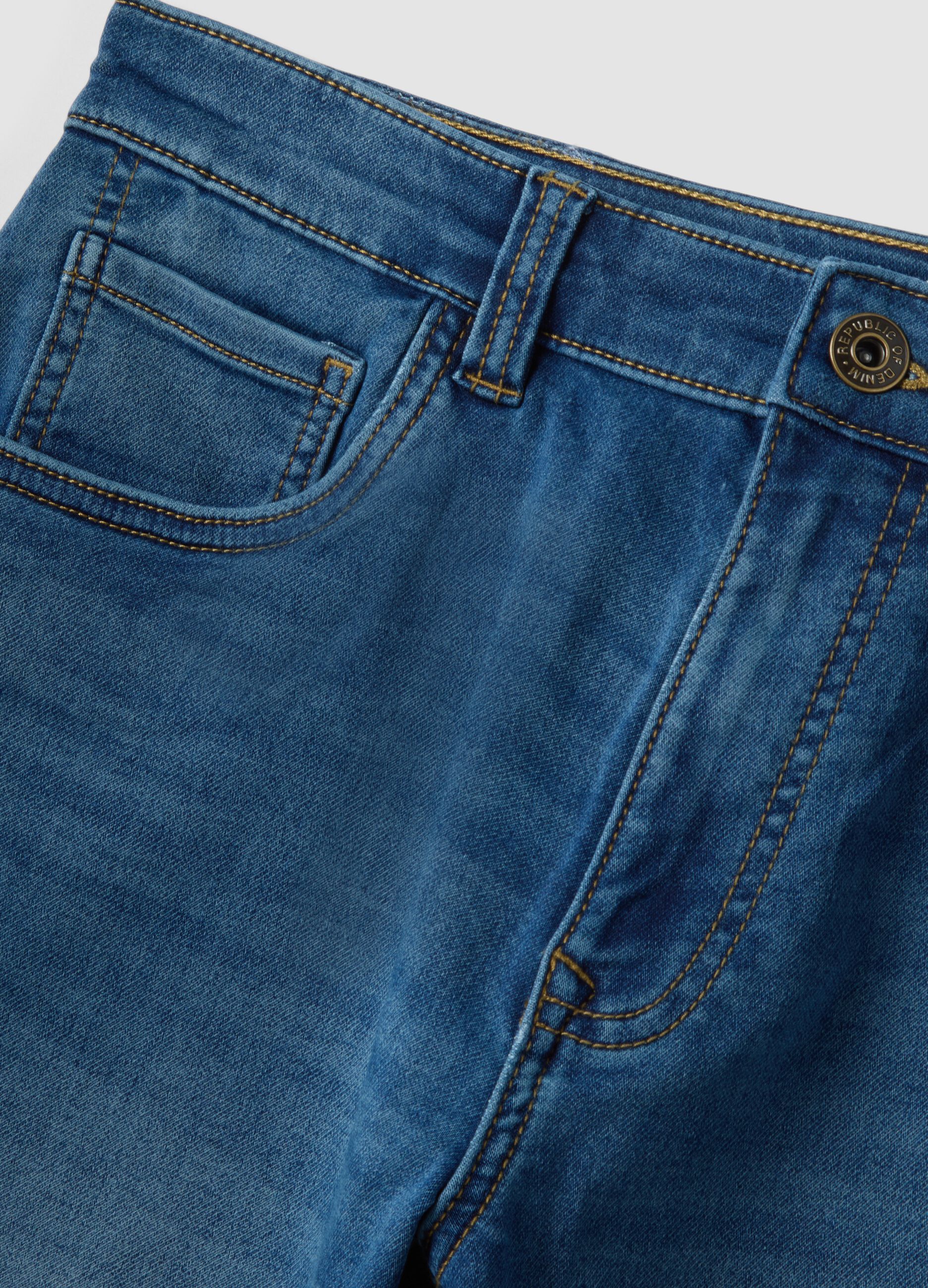 Slim-fit stretch cotton shorts