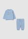 Newborn blue cotton outfit with inscription_0