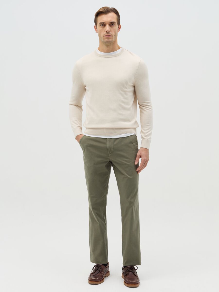 Stretch cotton chino trousers_0