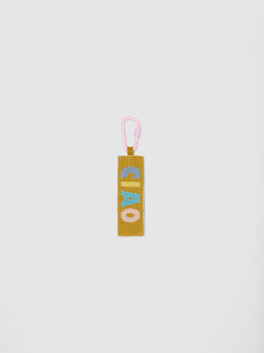 Multicolour Keychain with Embroidered Text_0