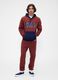 Red hooded cotton blend sweatshirt_1