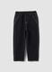 Black cotton and viscose blend joggers with elasticated waistband for boys_5