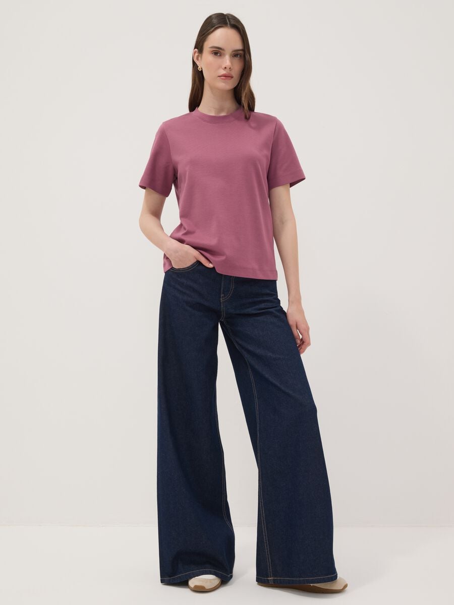 Pink relaxed-fit pure cotton short-sleeve T-shirt_1