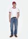 White crew-neck fitted T-shirt in pure cotton_1