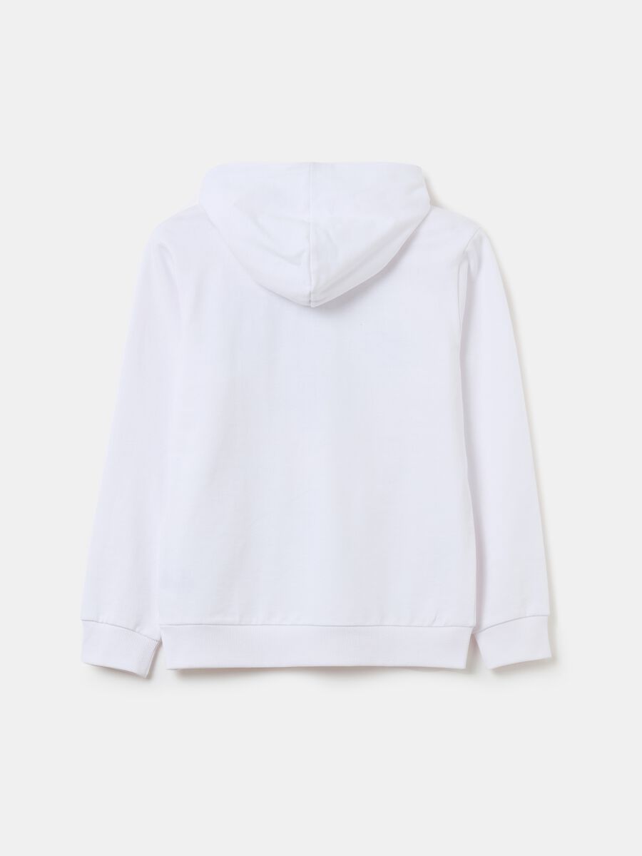 Cotton hooded sweatshirt with logo print_1