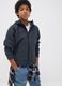 Grey hooded stretch-fabric jacket for boys_0