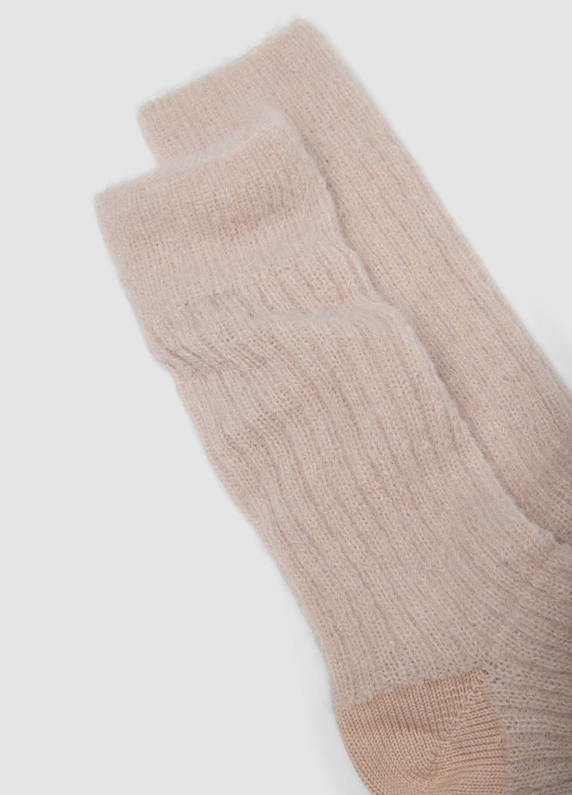 Pink stretch mohair and alpaca socks