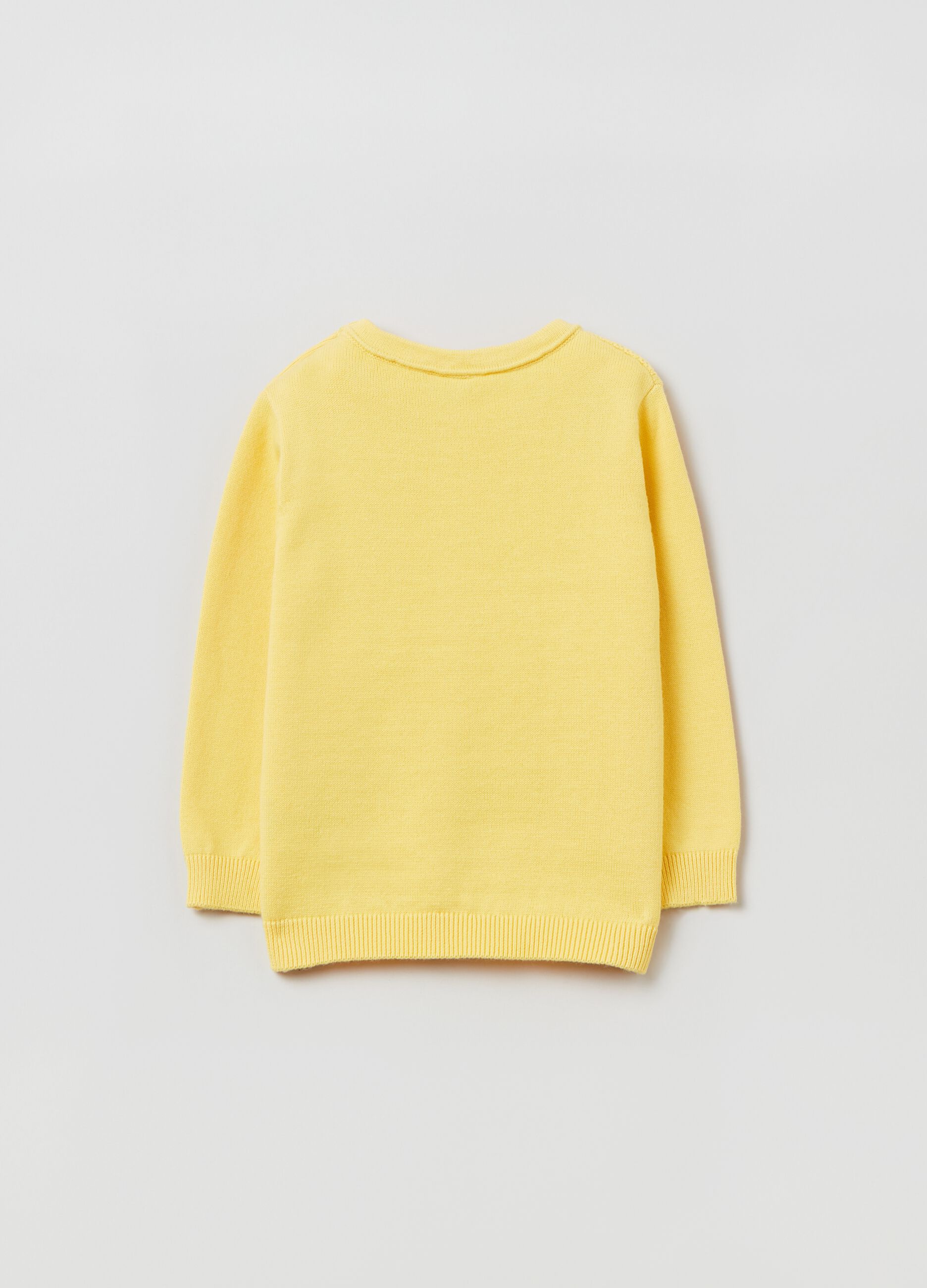 Pullover in knitted cotton with round neck