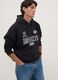 Black cotton-blend hoodie with Brooklyn Nets print_0