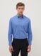 Regular Fit Easy Iron Blue Shirt with Button-Down Collar_0