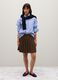Brown wool-blend pleated skirt_0