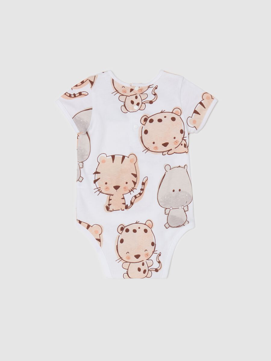Cotton bodysuit with animal print and pocket_1