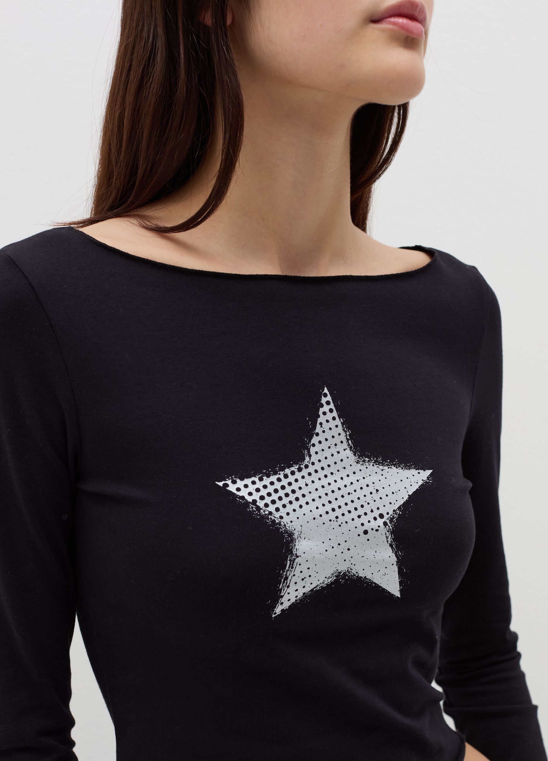 T-shirt a maniche lunghe con stampa