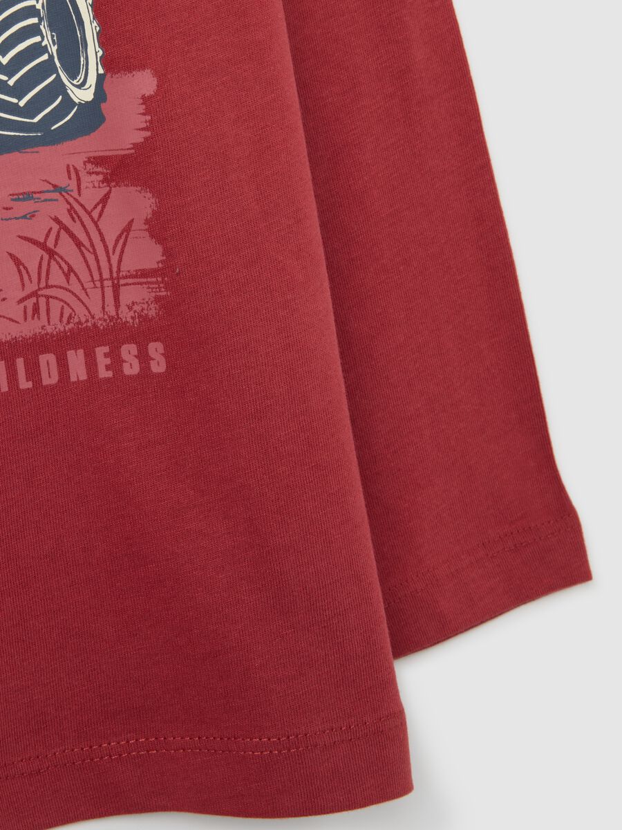 Red Long-Sleeve Cotton Shirt for Children_3