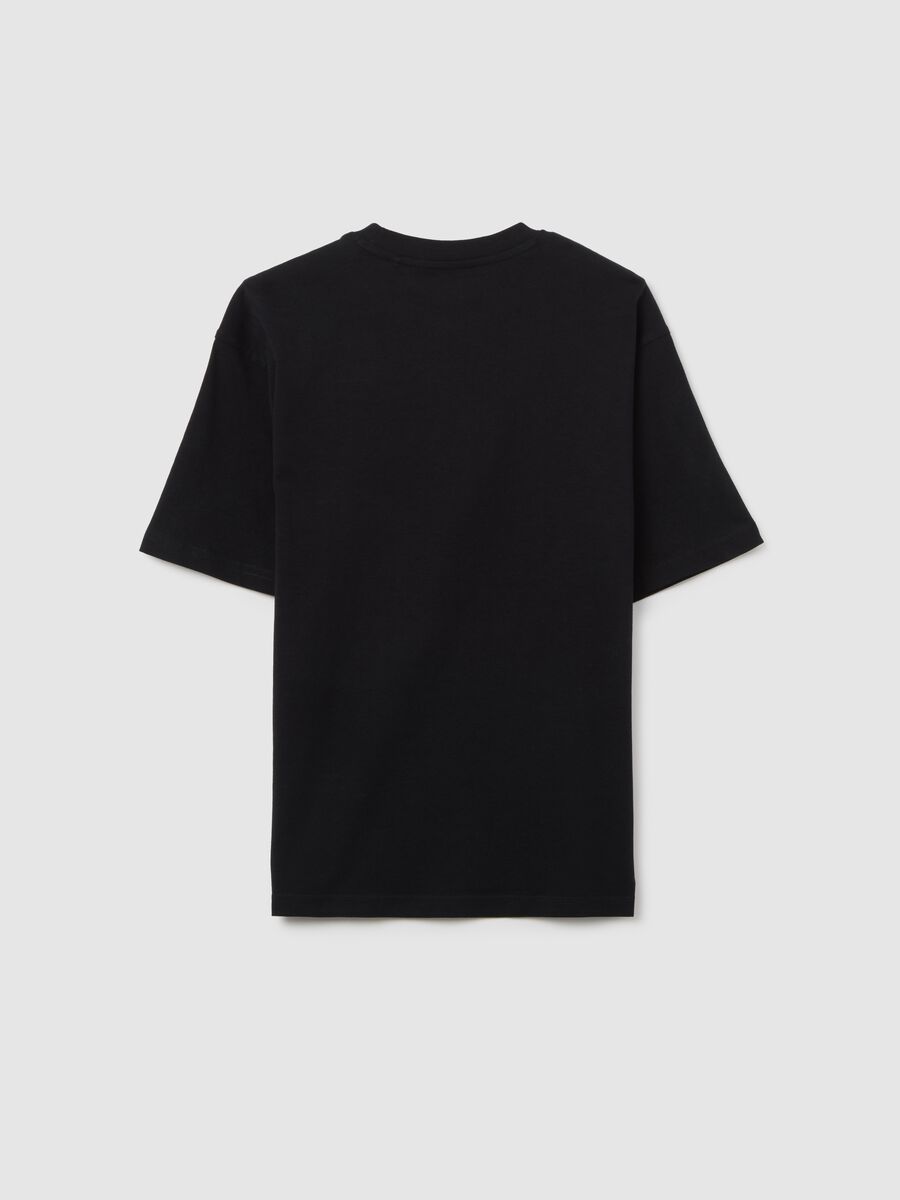 Boys' black pure cotton regular fit t-shirt with print_1