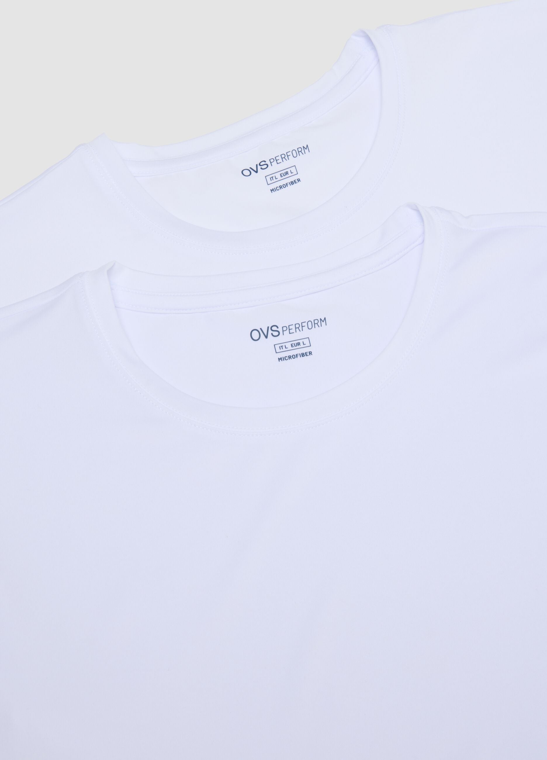 2-pack of white stretch microfibre regular-fit T-shirts