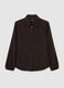 Camicia in raso marrone regular fit_4