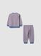 Multicolour striped organic cotton pyjamas with embroidered lettering_1