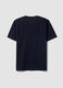 T-shirt blu in jersey di puro cotone con girocollo relaxed fit_2