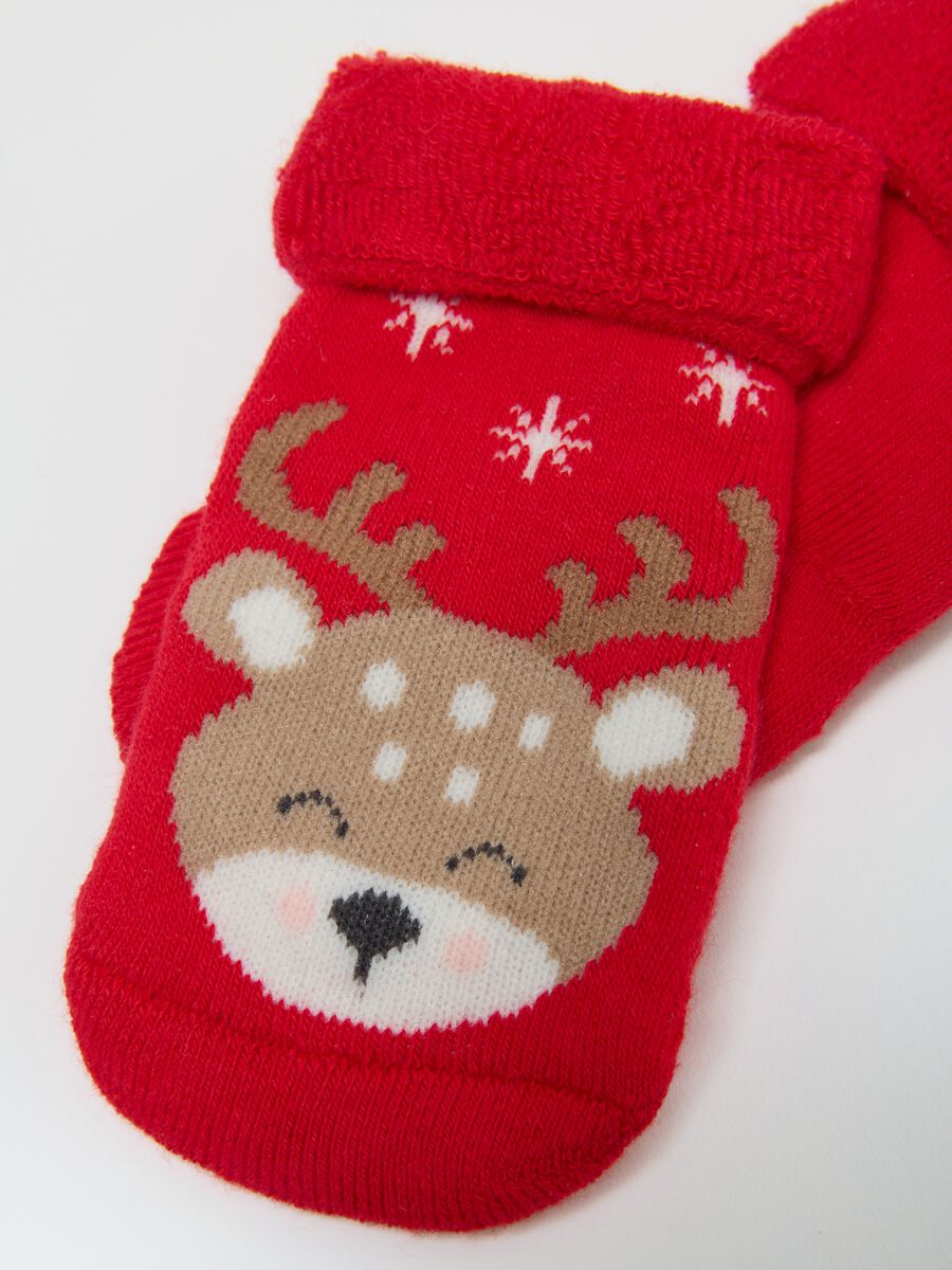Multicoloured Christmas Baby Socks Pack in Cotton Blend_1