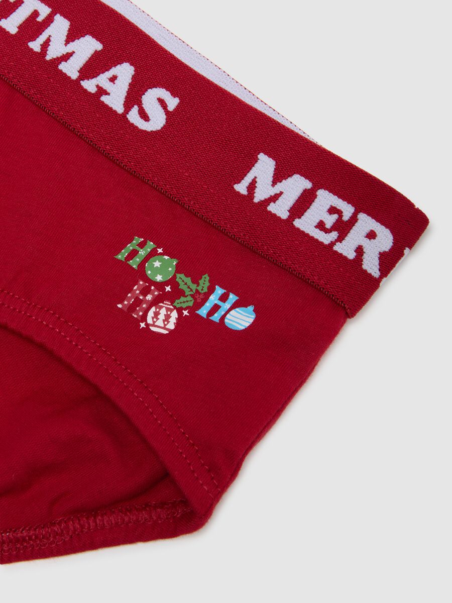 Red Christmas cotton briefs with regular fit_5
