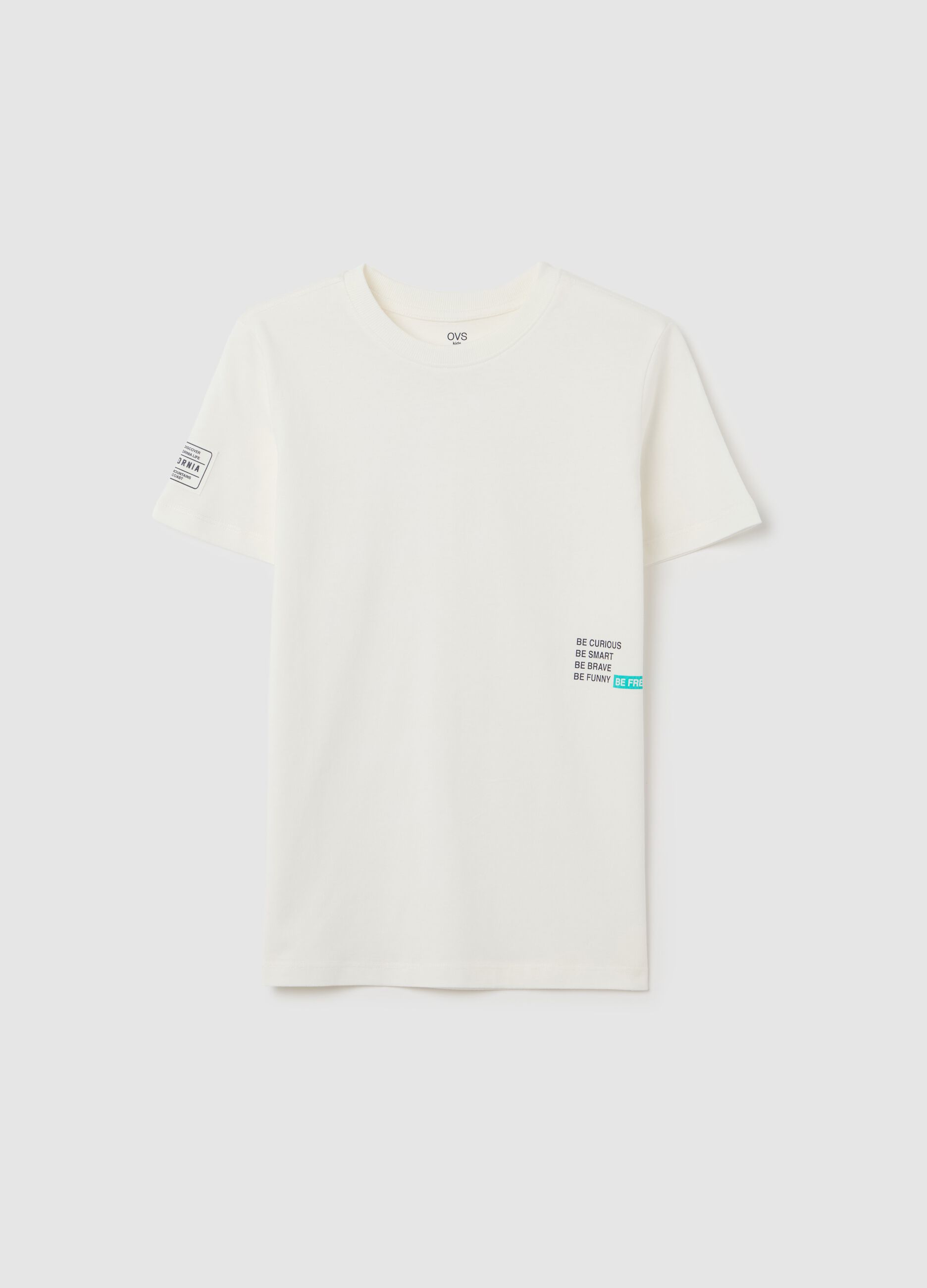 White short sleeve T-shirt made of organic cotton OVS Kids