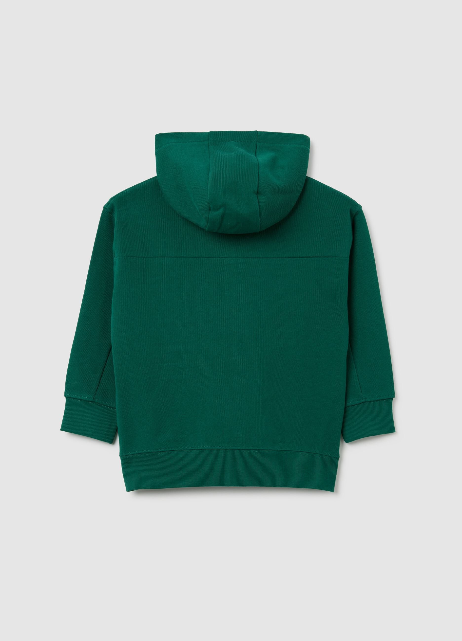 Felpa da bambino in puro cotone verde regular fit