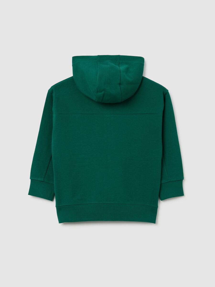 Felpa da bambino in puro cotone verde regular fit_1