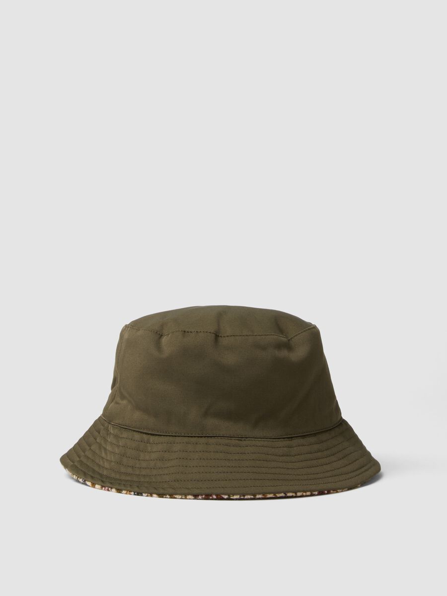 Cappello reversibile verde in misto cotone_0