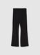 Girls' black flare leggings in stretch blend_4