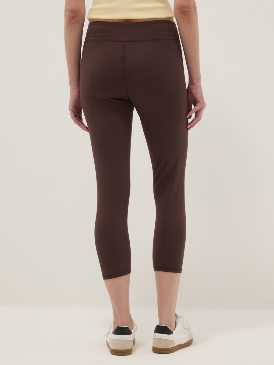 Brown skinny-fit stretch cotton leggings_2