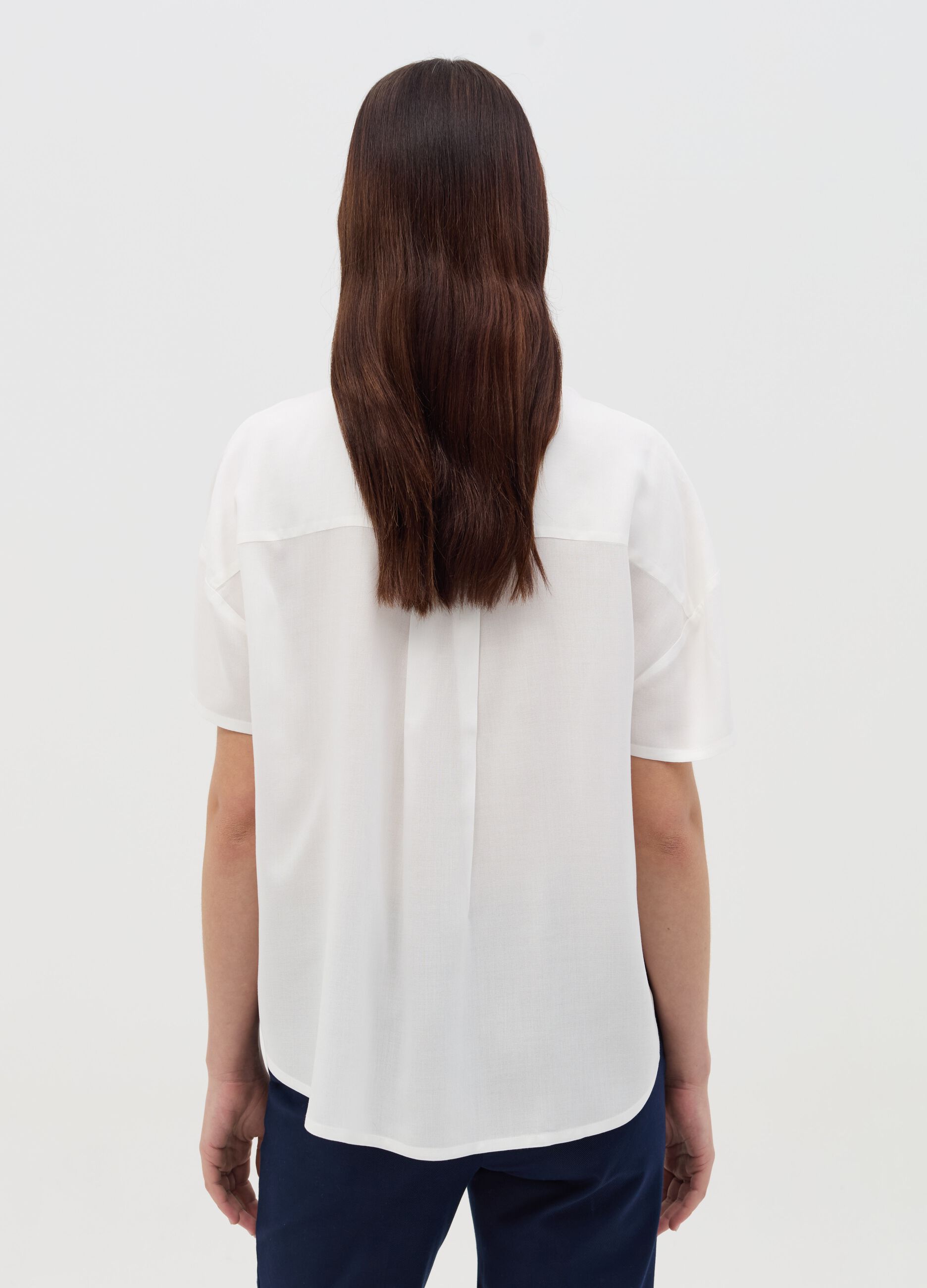 Camicia in viscosa a maniche corte