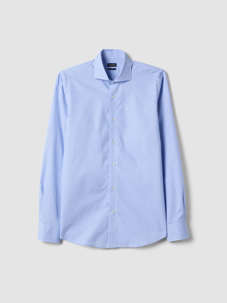 Blue Slim Fit Pure Cotton Shirt_4