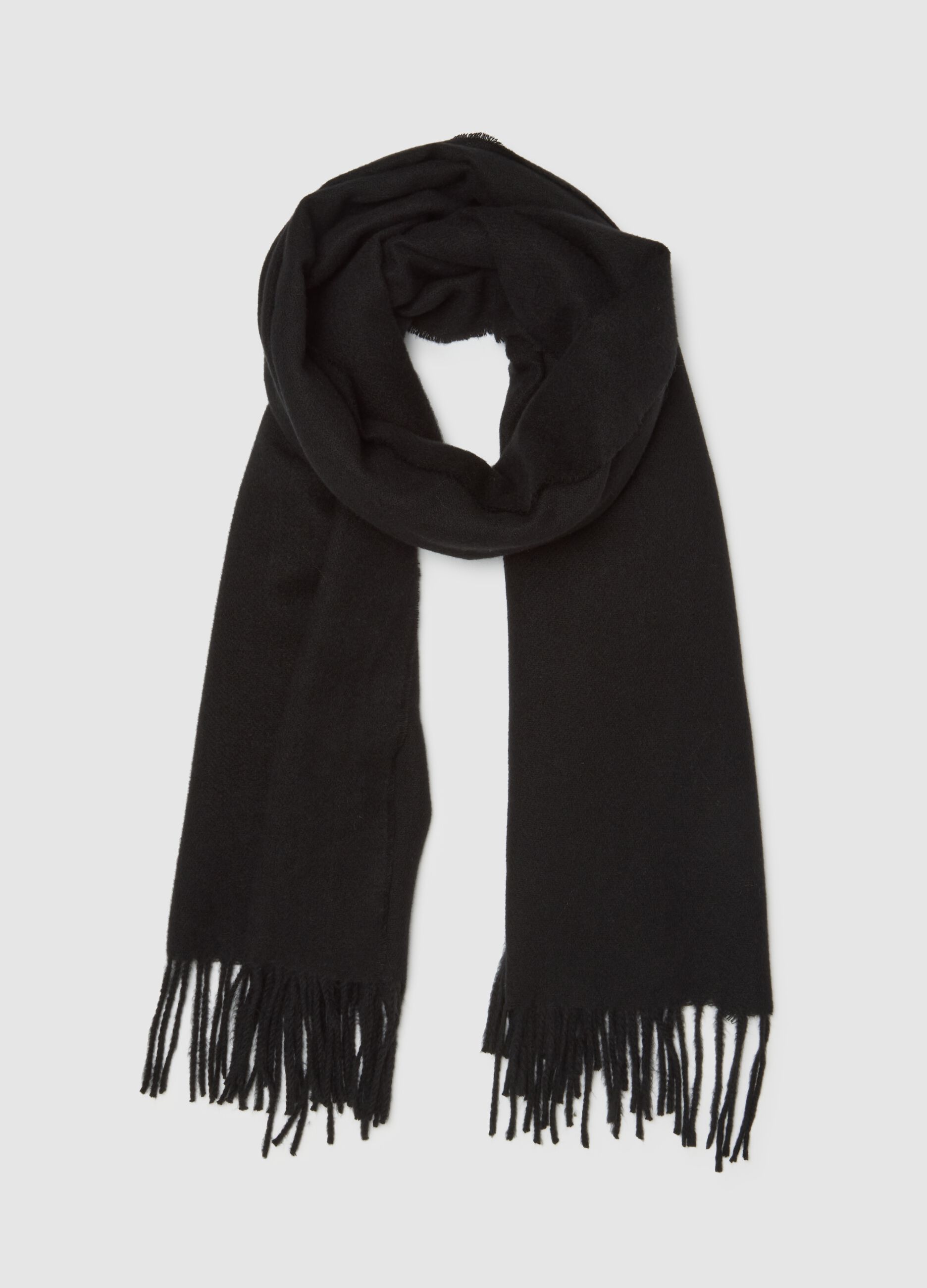 Black Scarf with Fringe