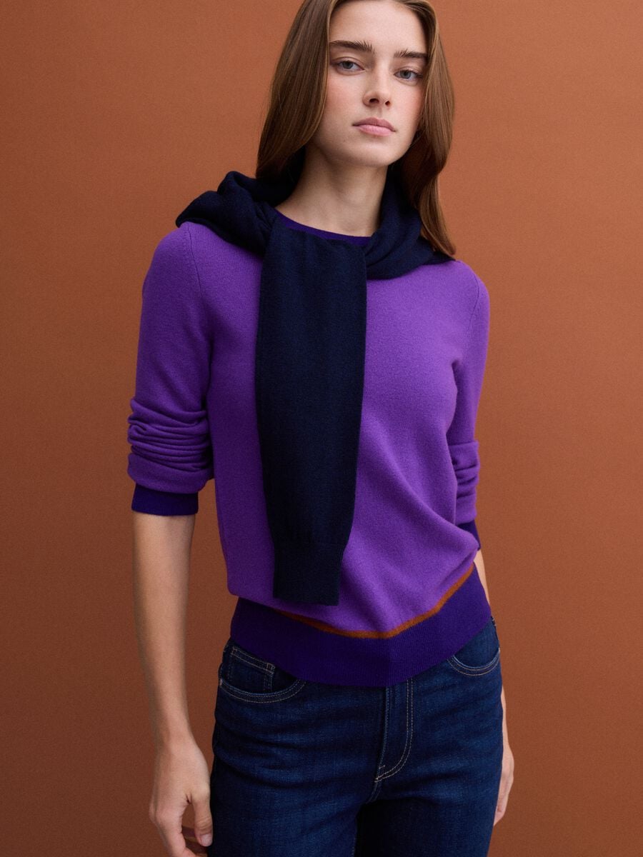 Purple pure wool crew-neck jumper_0