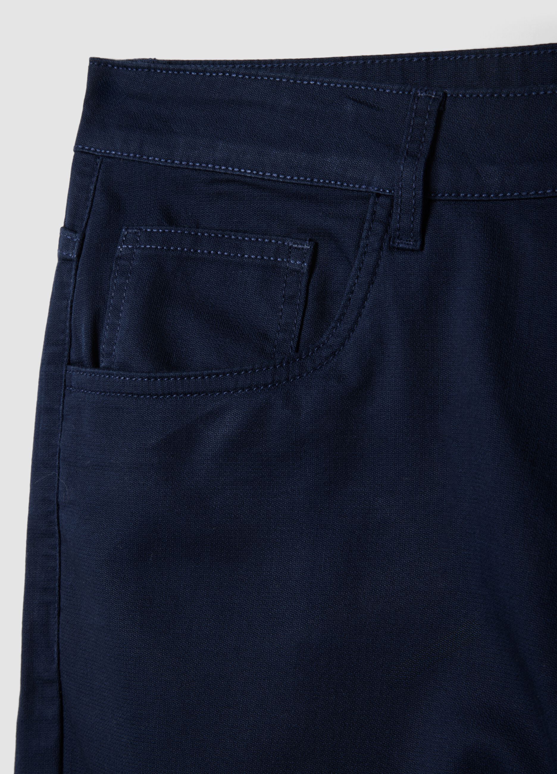 Blue stretch-cotton Bermuda shorts