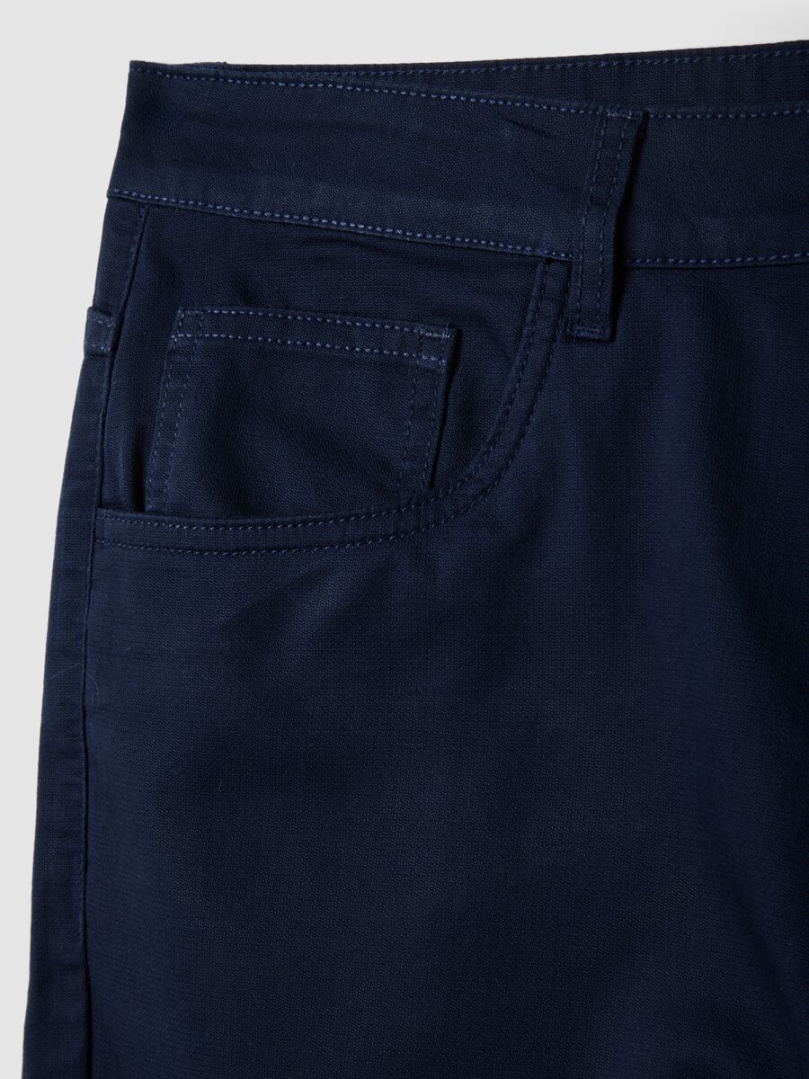 Blue stretch-cotton Bermuda shorts_5