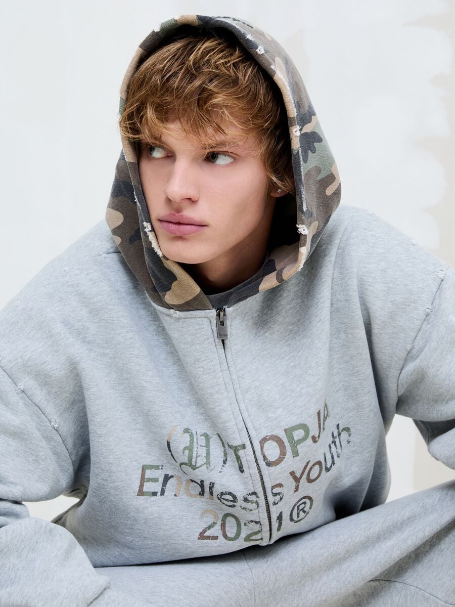 Full-zip Hoodie Sunfaded Grey & Camo_1