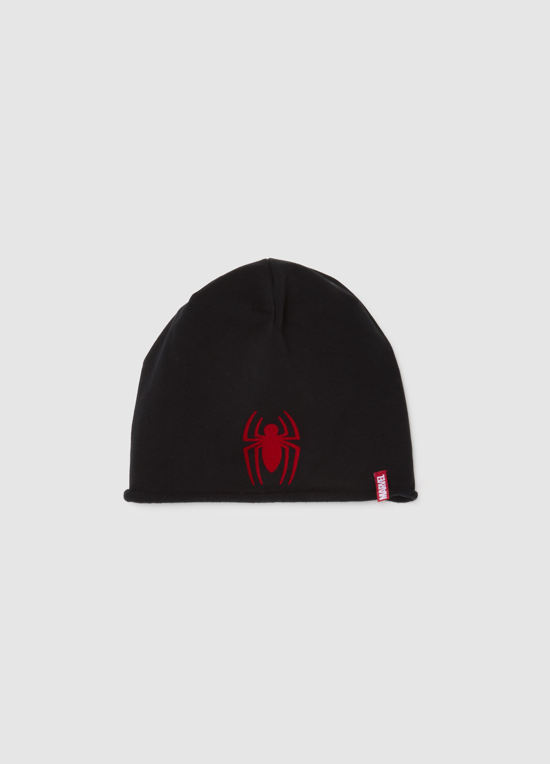 Cappello da bambino in cotone nero elasticizzato