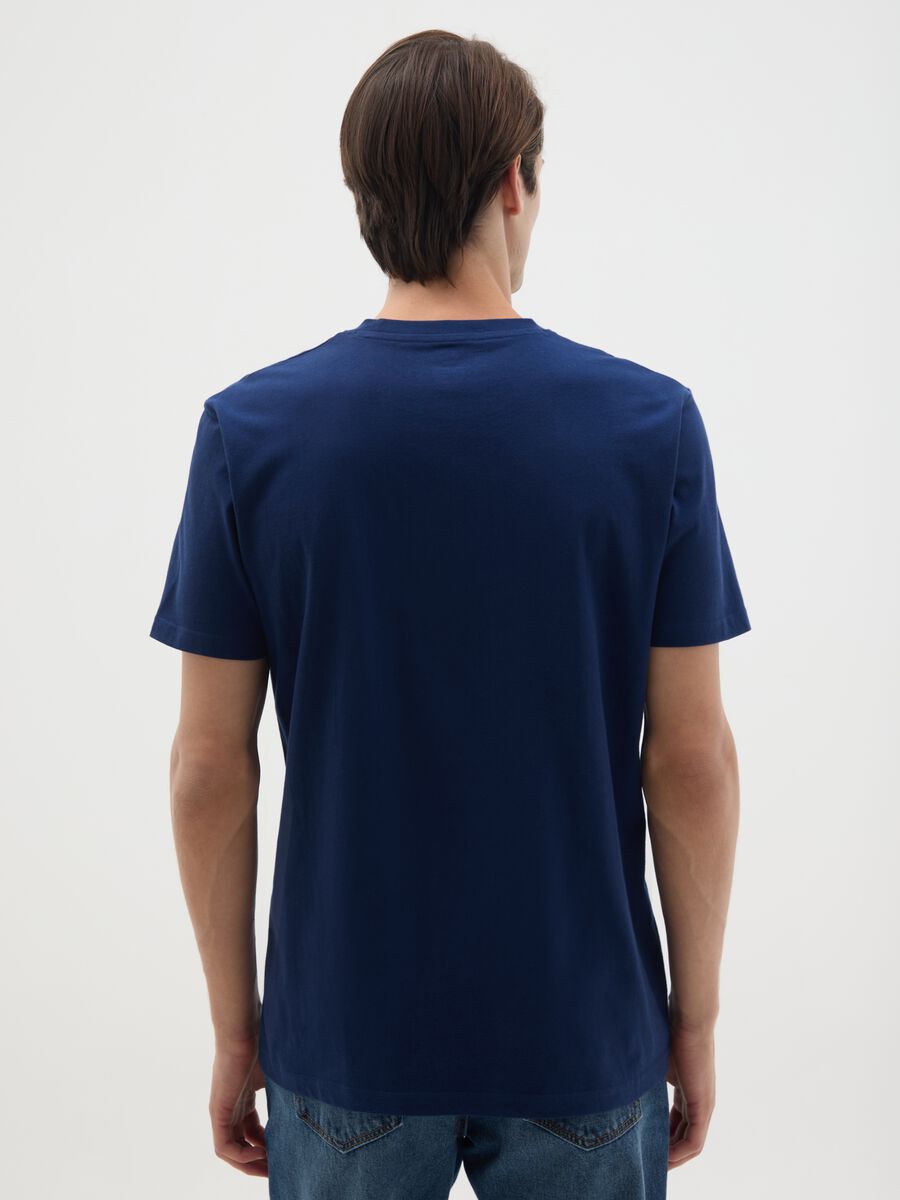 Men's Blue Pure Cotton T-shirt with Superman Print_3