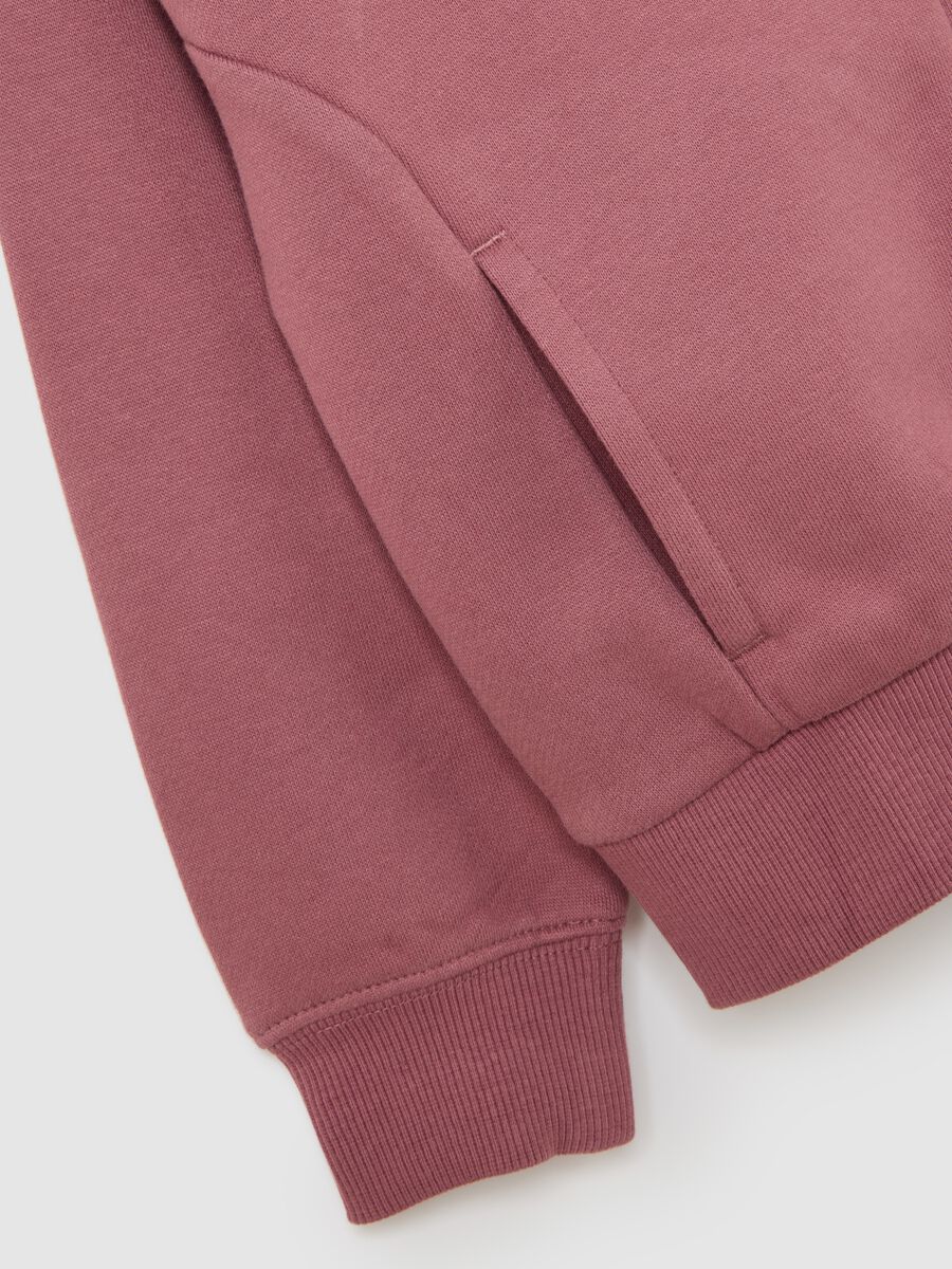 Felpa rosa da bambina in puro cotone regular fit con cappuccio e zip_2