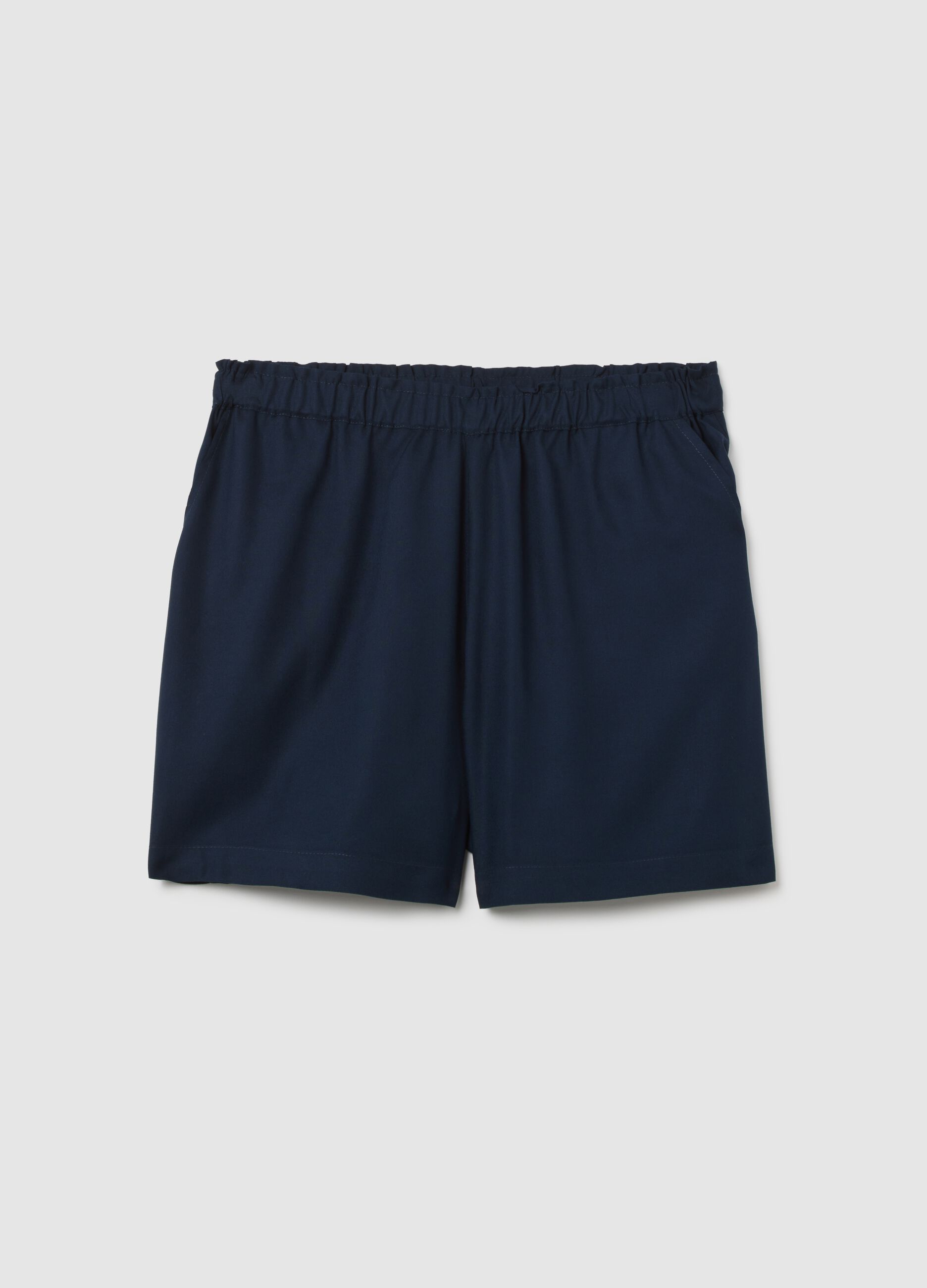 Women's Viscose Blue Regular Fit Shorts