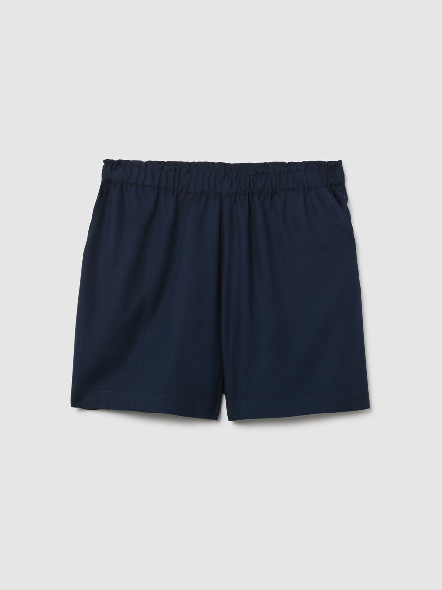 Women's Viscose Blue Regular Fit Shorts_4