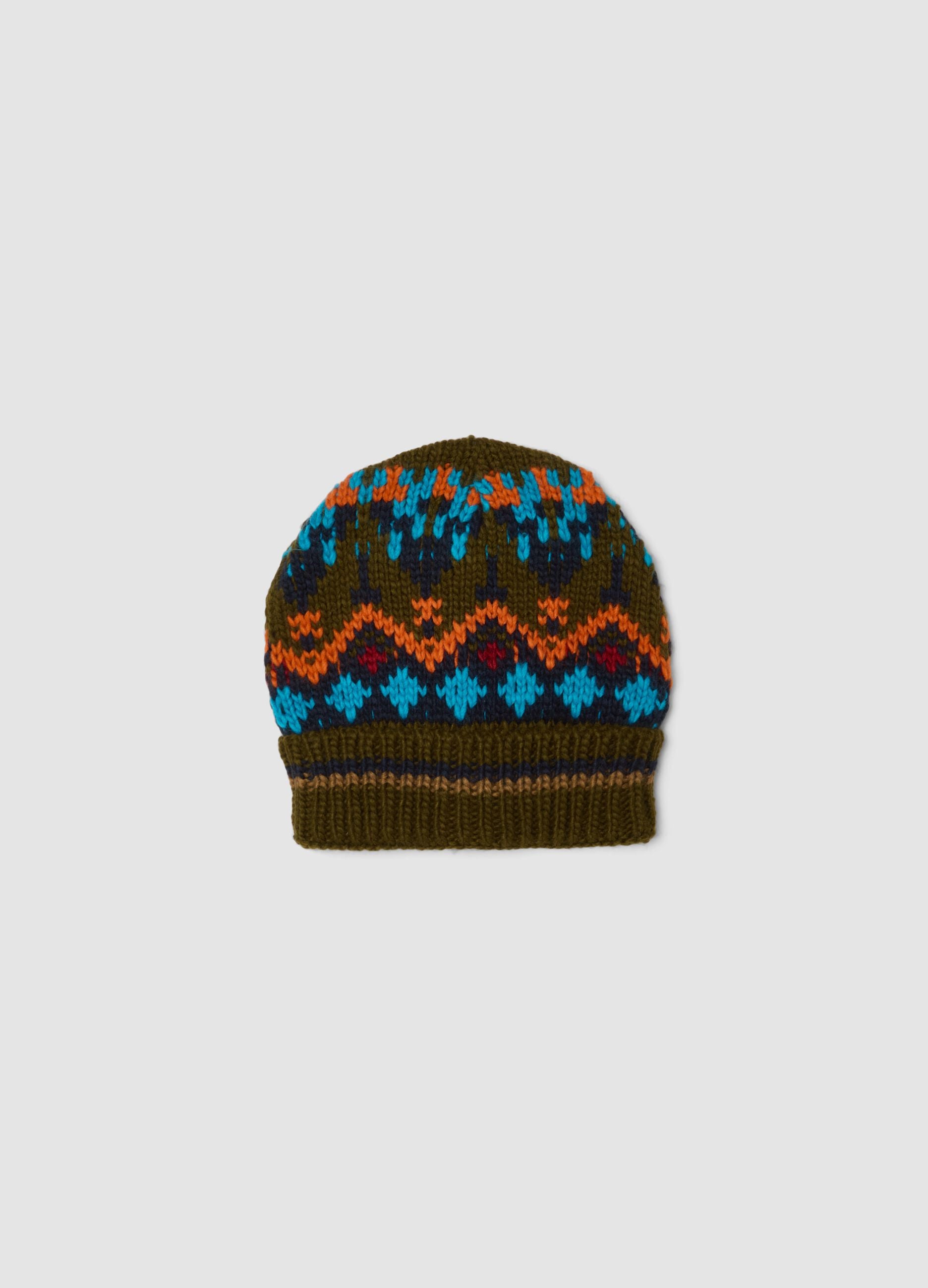 Multicolour all-over patterned beanie