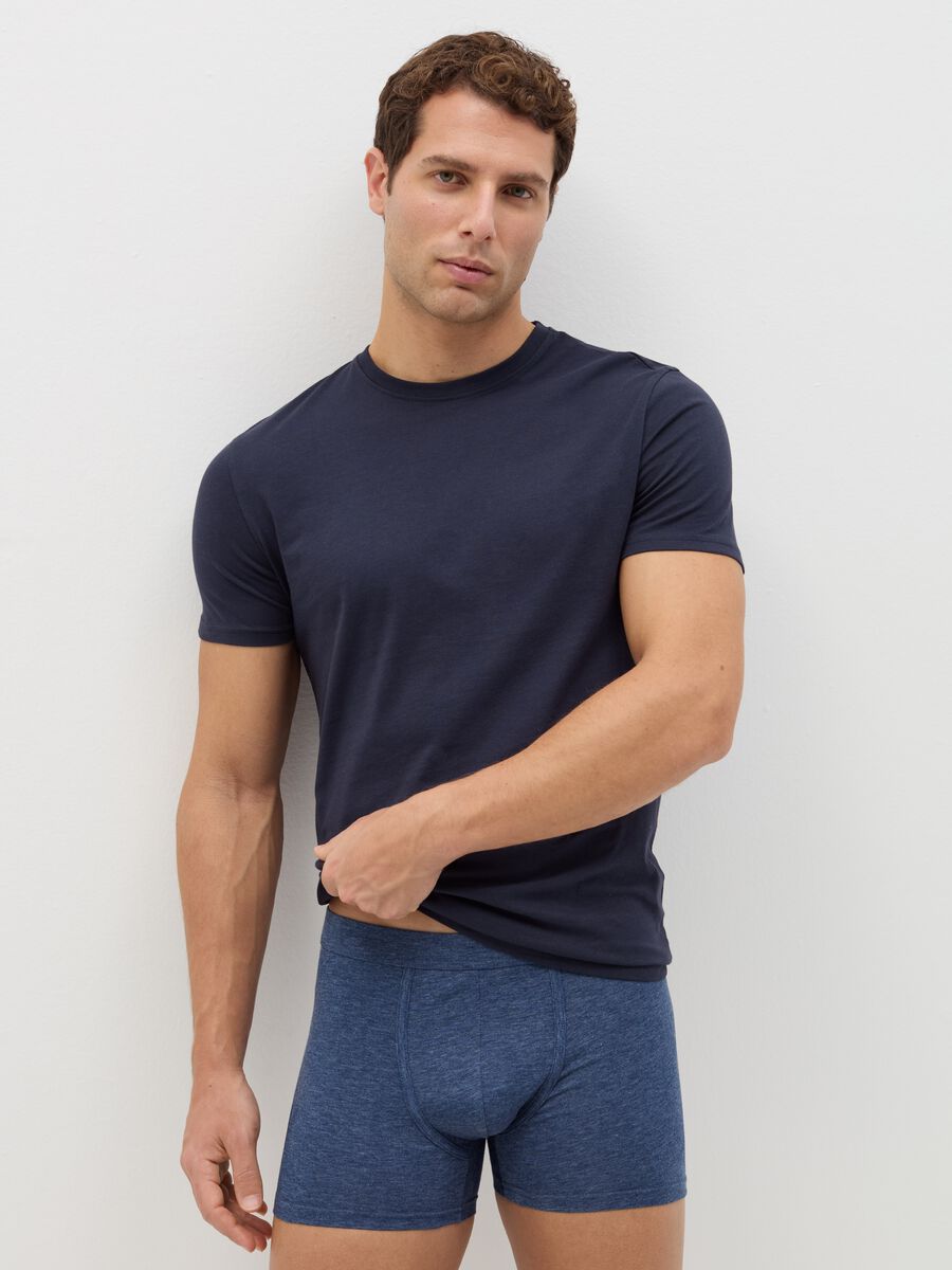 Three-pair pack midi boxer shorts in stretch cotton_0