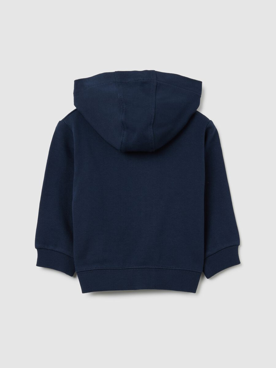 Felpa da neonato in puro cotone blu regular fit_1