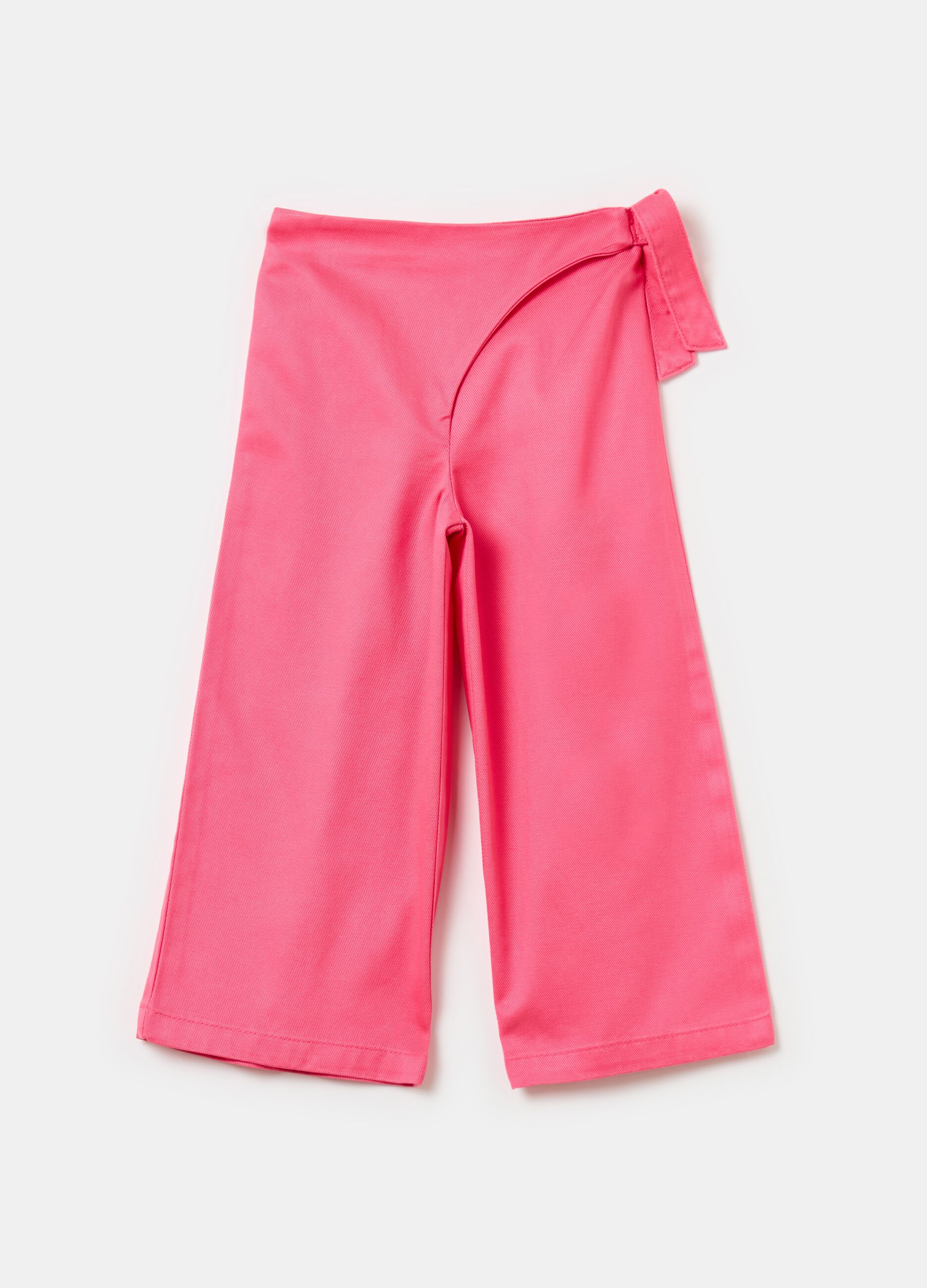 Pantaloni in Lyocell e cotone con fiocco
