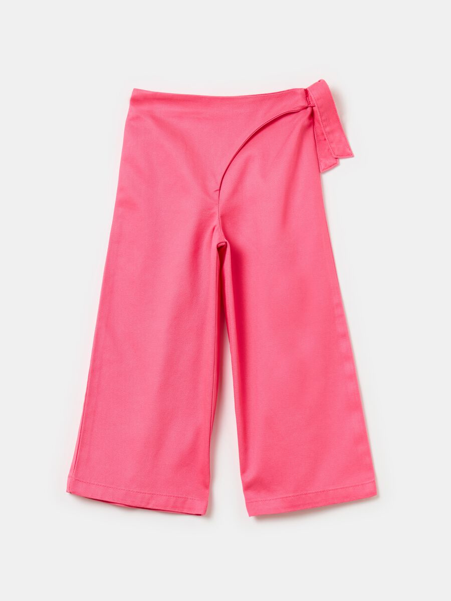 Cotton and Lyocell trousers with bow_1